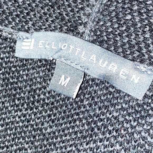 Elliott Lauren Black Gray Wool Sweater Jacket Blazer Medium - Picture 8 of 8